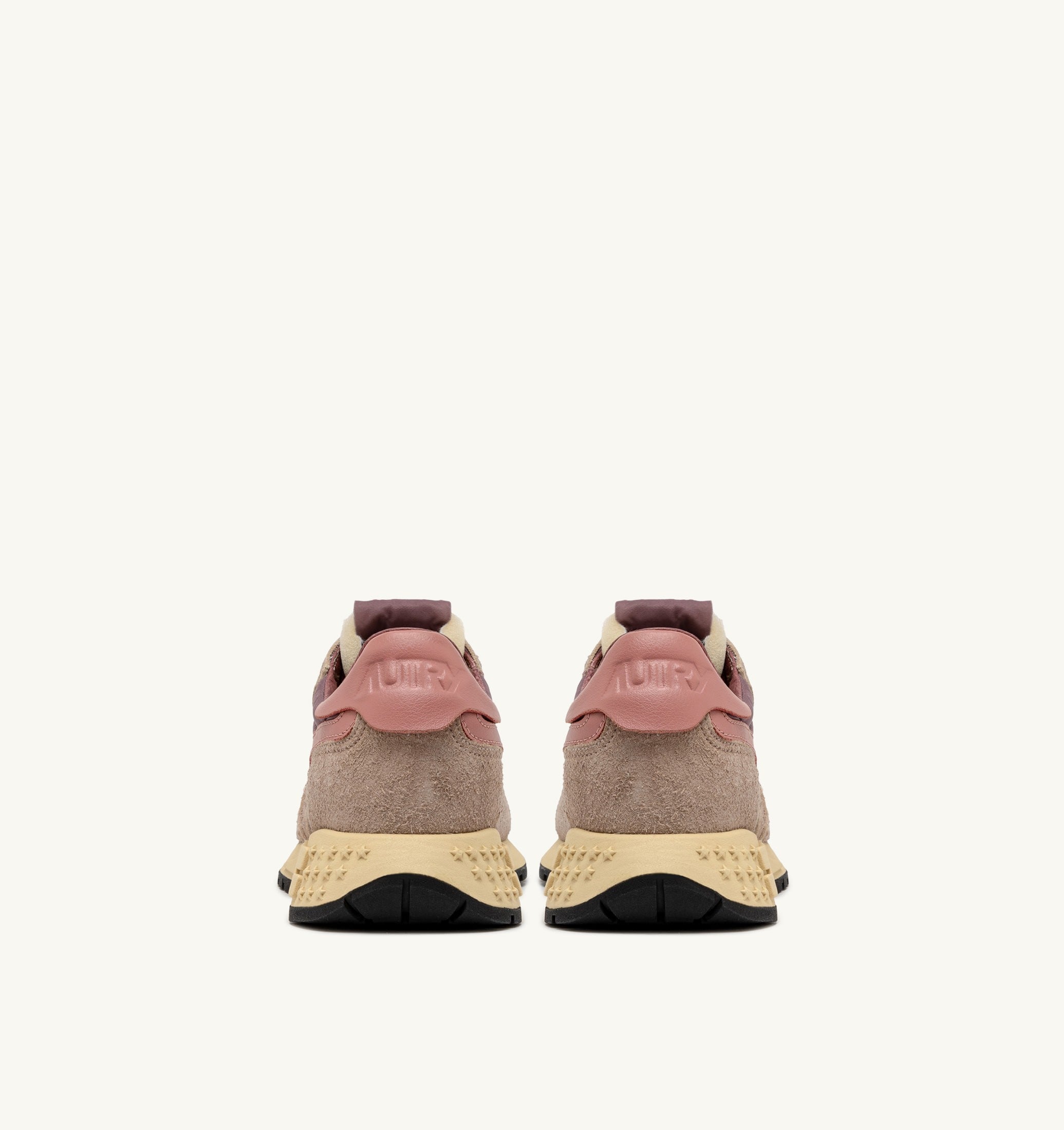 BASKETS REELWIND LOW EN NYLON DAIM ET CUIR ROSE ET DESERT SAND