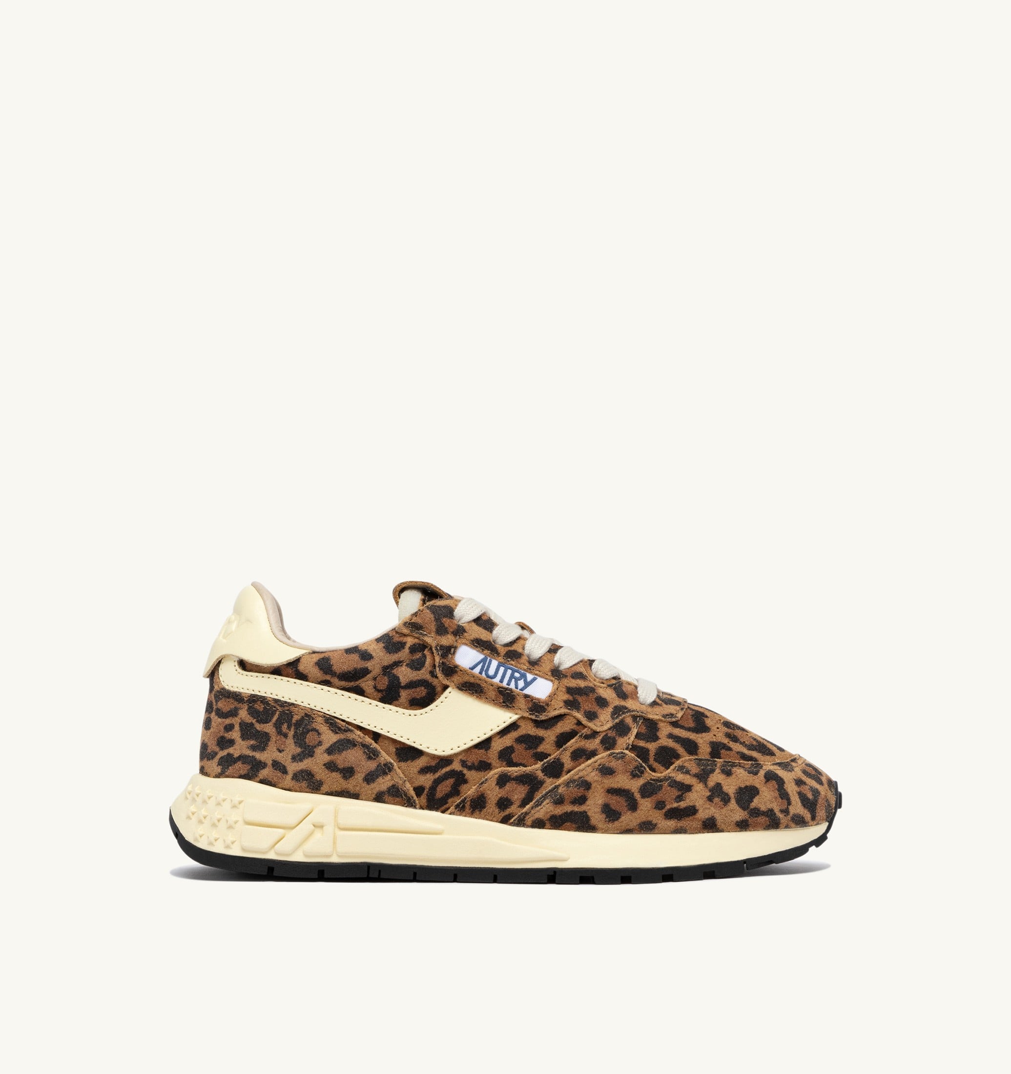 BASKETS REELWIND LOW EN DAIM LEOPARD ET CUIR RUTABAGA
