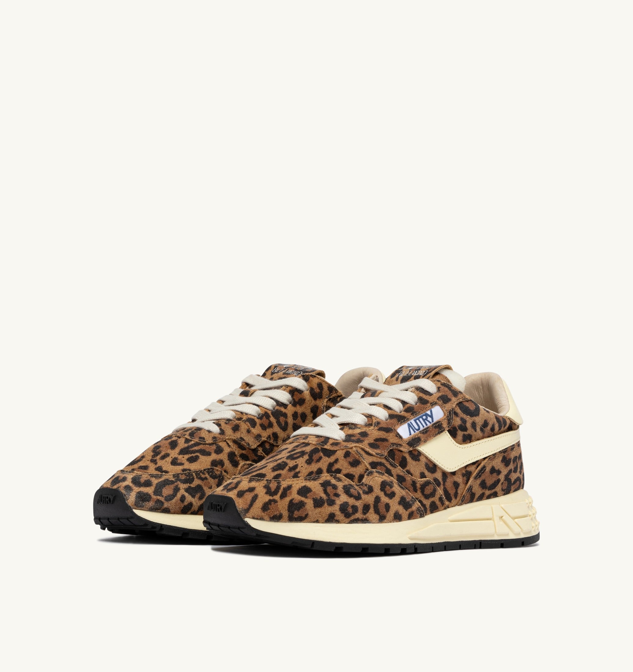 BASKETS REELWIND LOW EN DAIM LEOPARD ET CUIR RUTABAGA