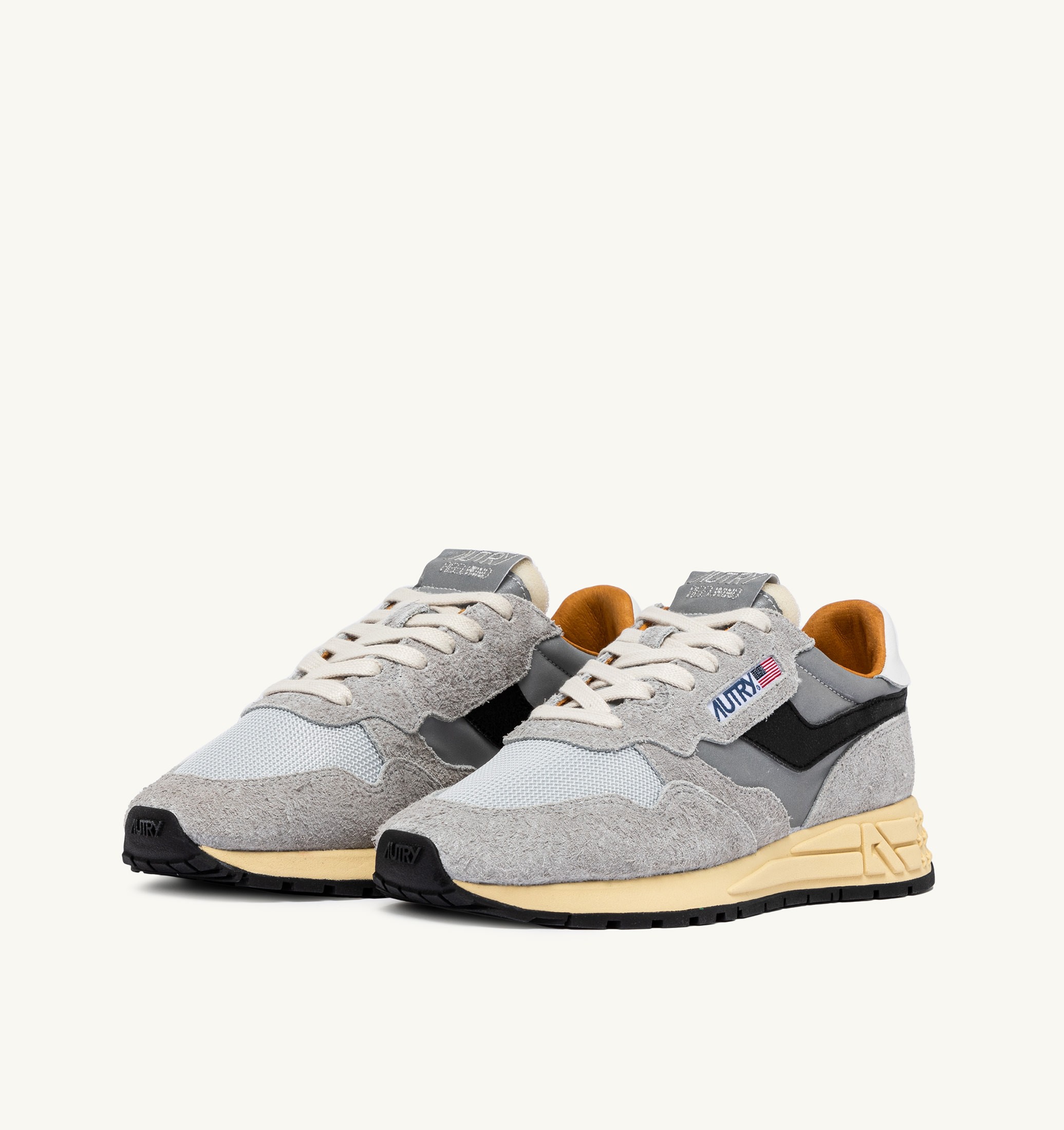 BASKETS REELWIND LOW EN DAIM SAND ET NYLON RÉFLÉCHISSANT