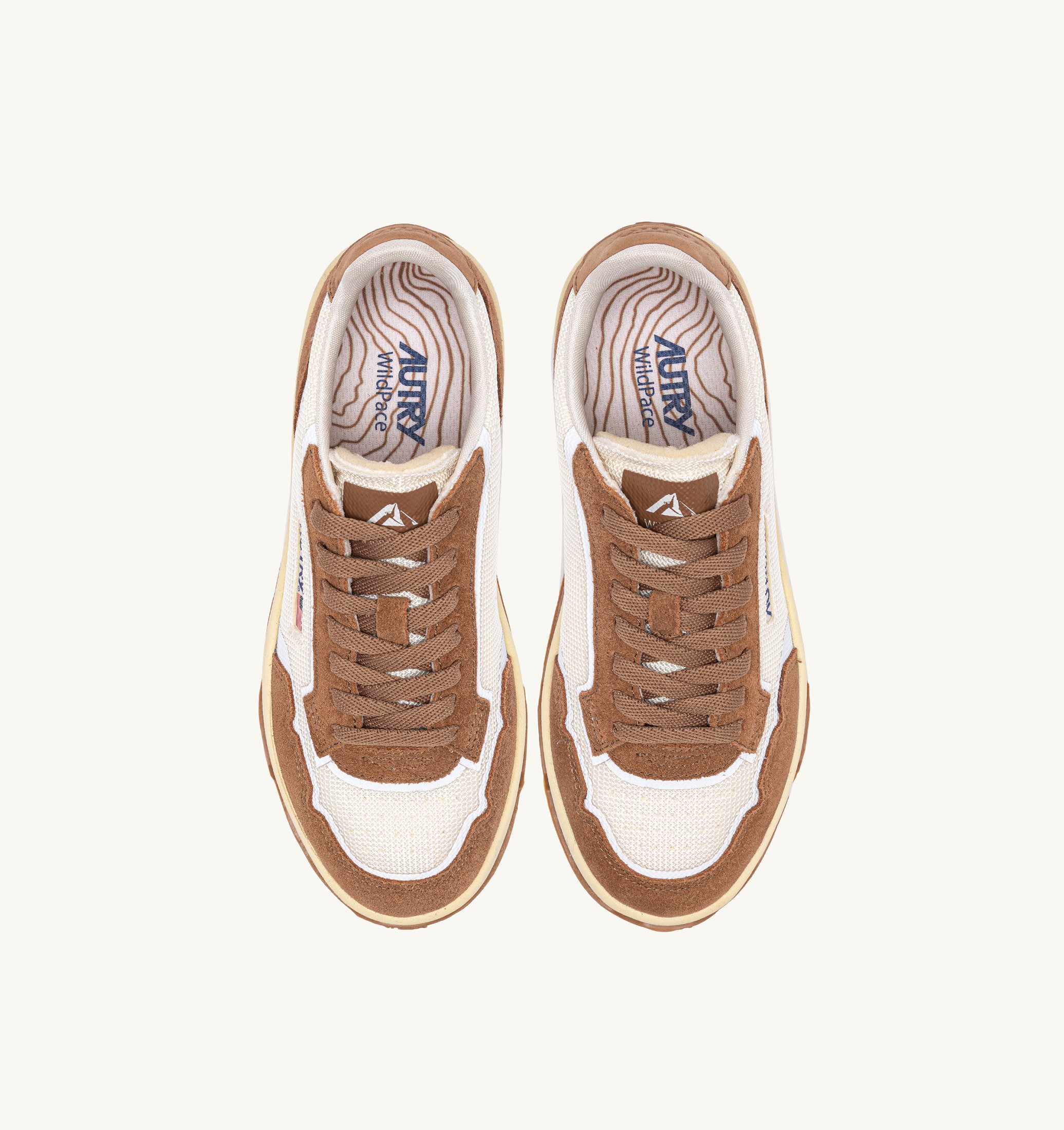 BASKETS WILDPACE LOW EN MESH ET DAIM MARSHMALLOW ET CIGAR