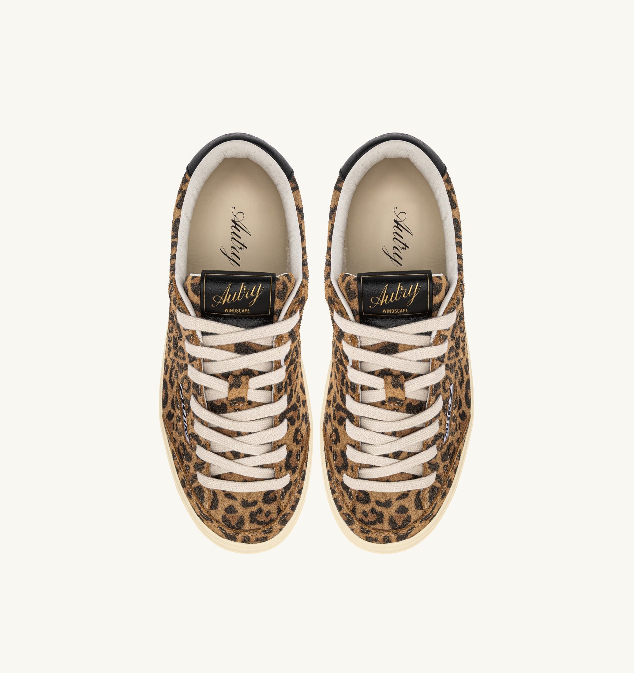 BASKETS WINDSCAPE LOW EN DAIM LEOPARD ET NOIR