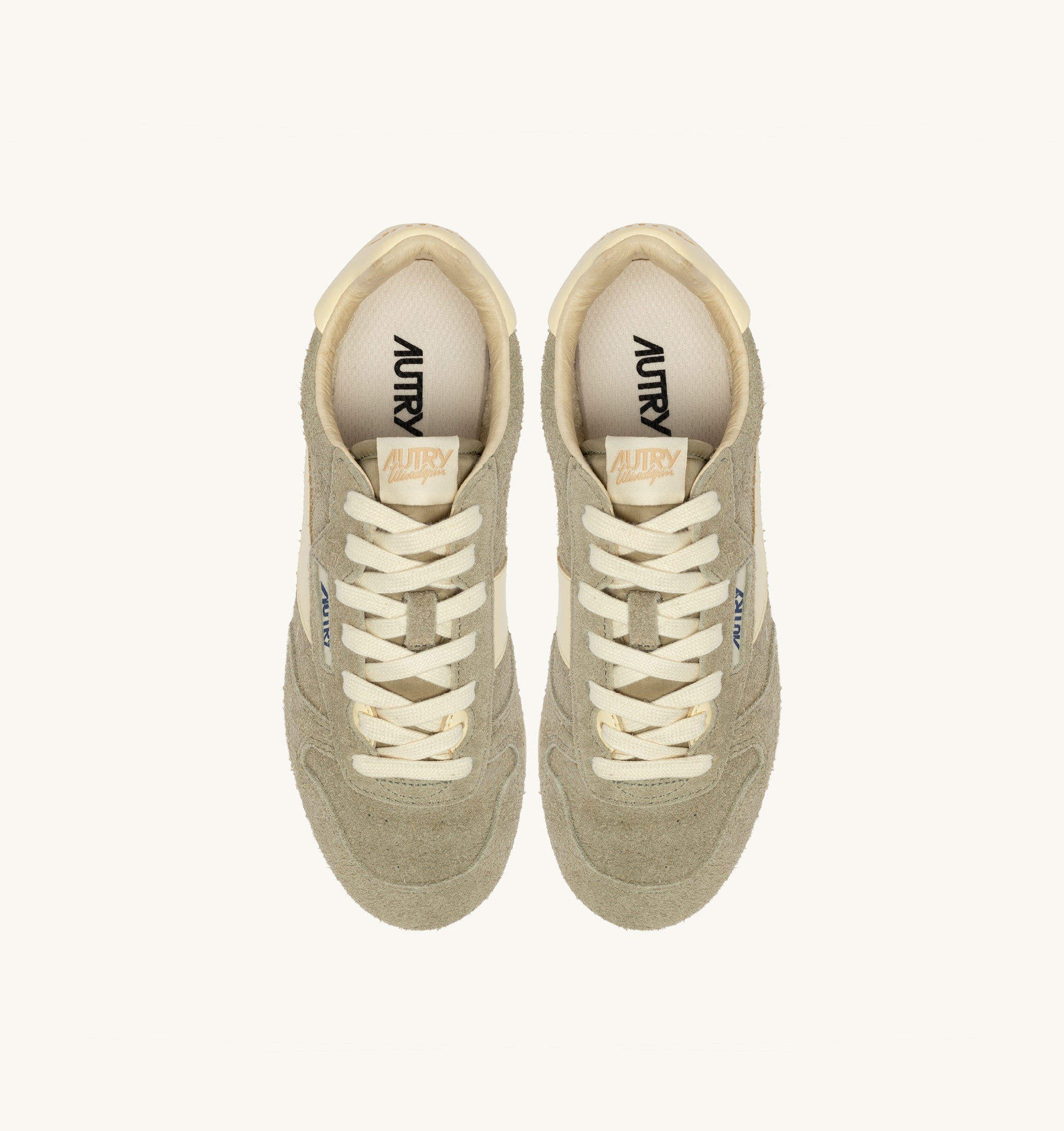 BASKETS WINDSPIN EN DAIM ET CUIR GRAY GREEN ET RUTABAGA