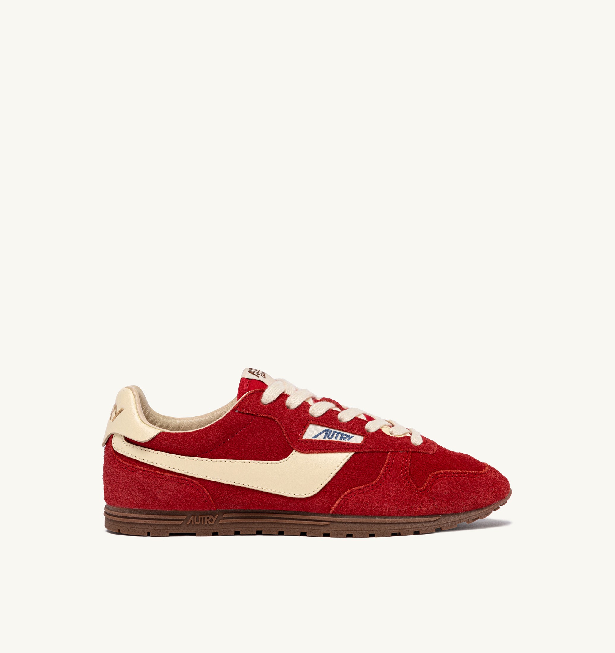 BASKETS WINDSPIN EN DAIM ET CUIR RUBIS ET RUTABAGA