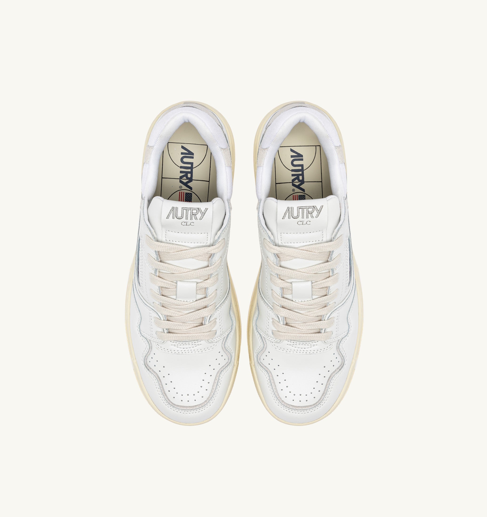 BASKETS CLC LOW EN CUIR BLANC ET DAIM
