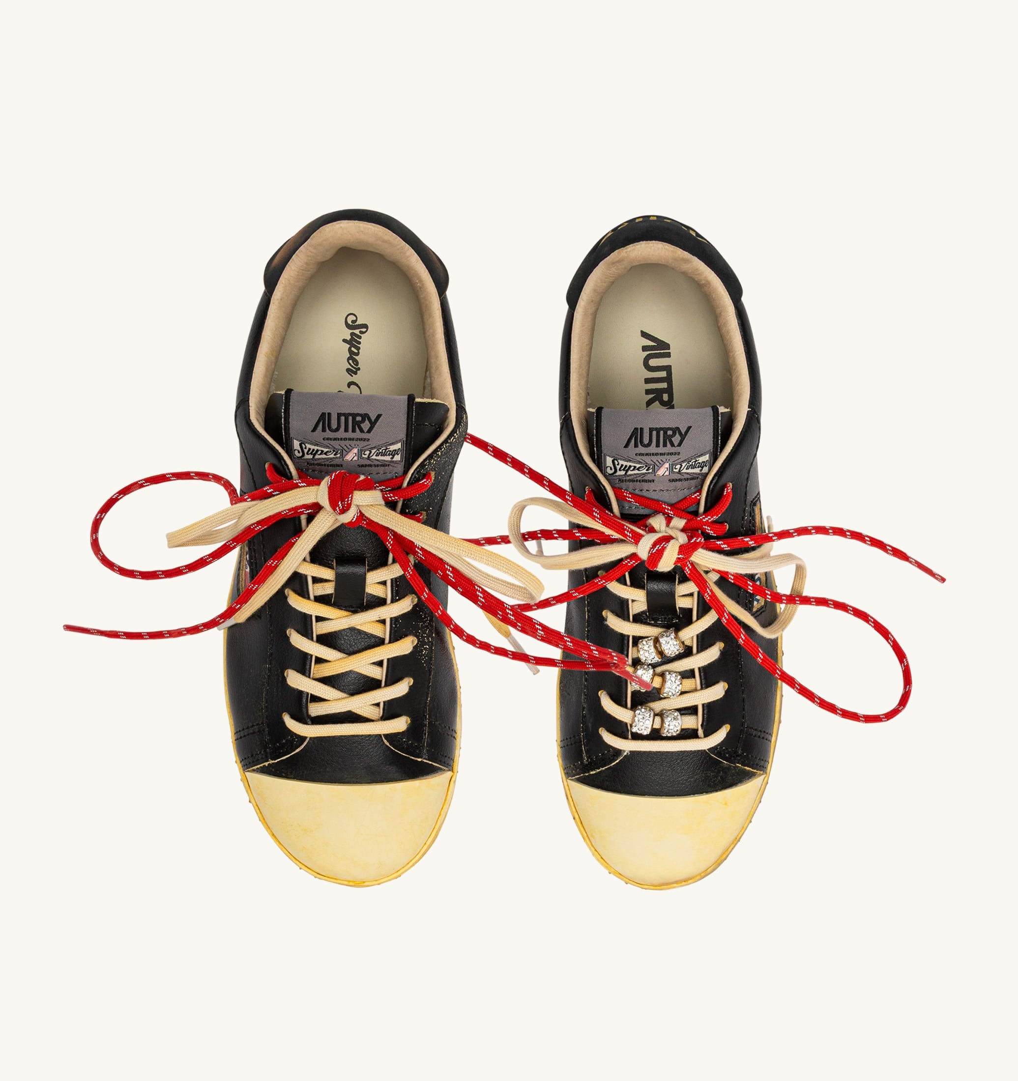 BASKETS DALLAS LOW SUPER VINTAGE EN CUIR NOIR