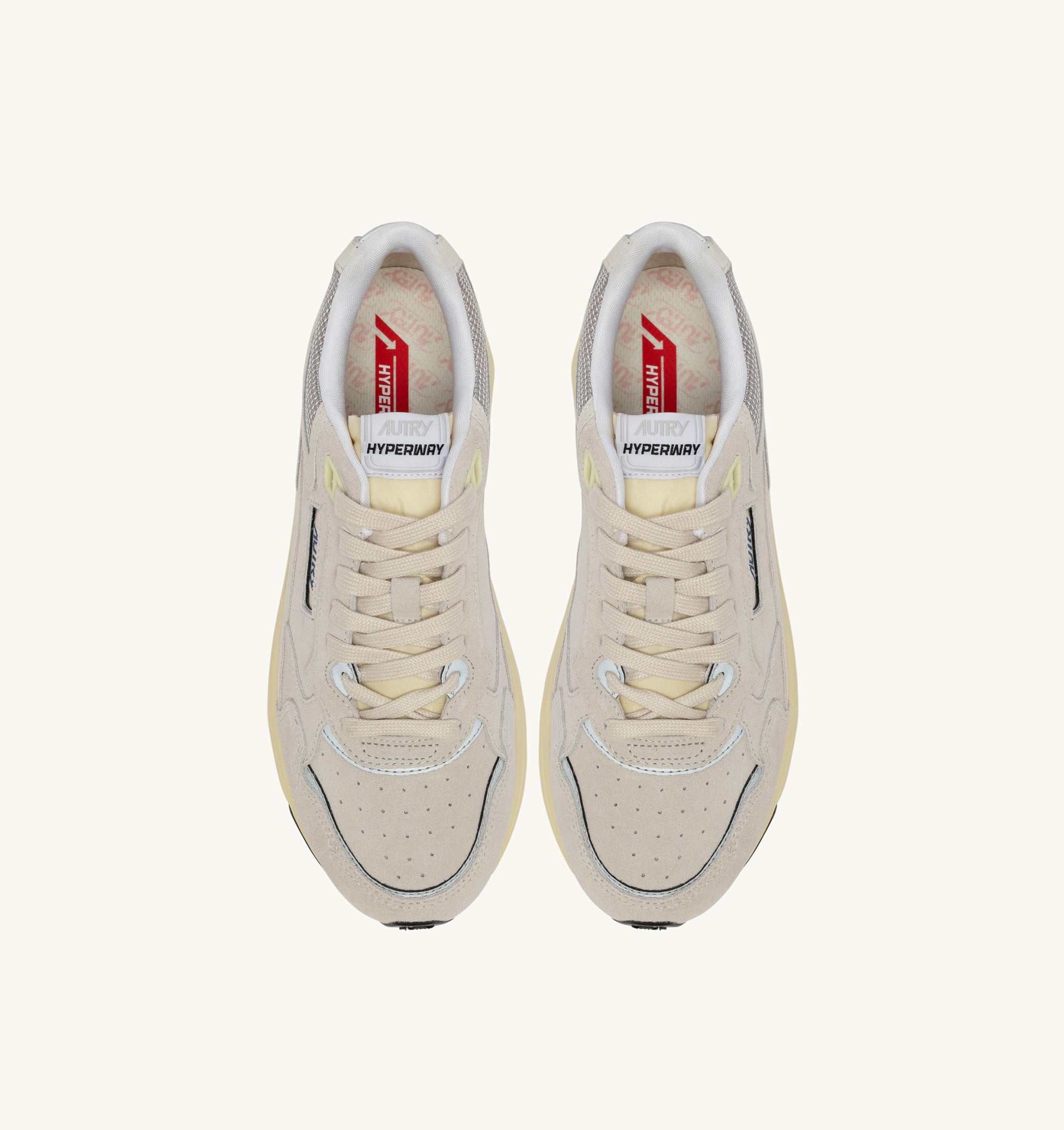 BASKETS HYPERWAY EN MESH ET DAIM BLANC ET ARGENT
