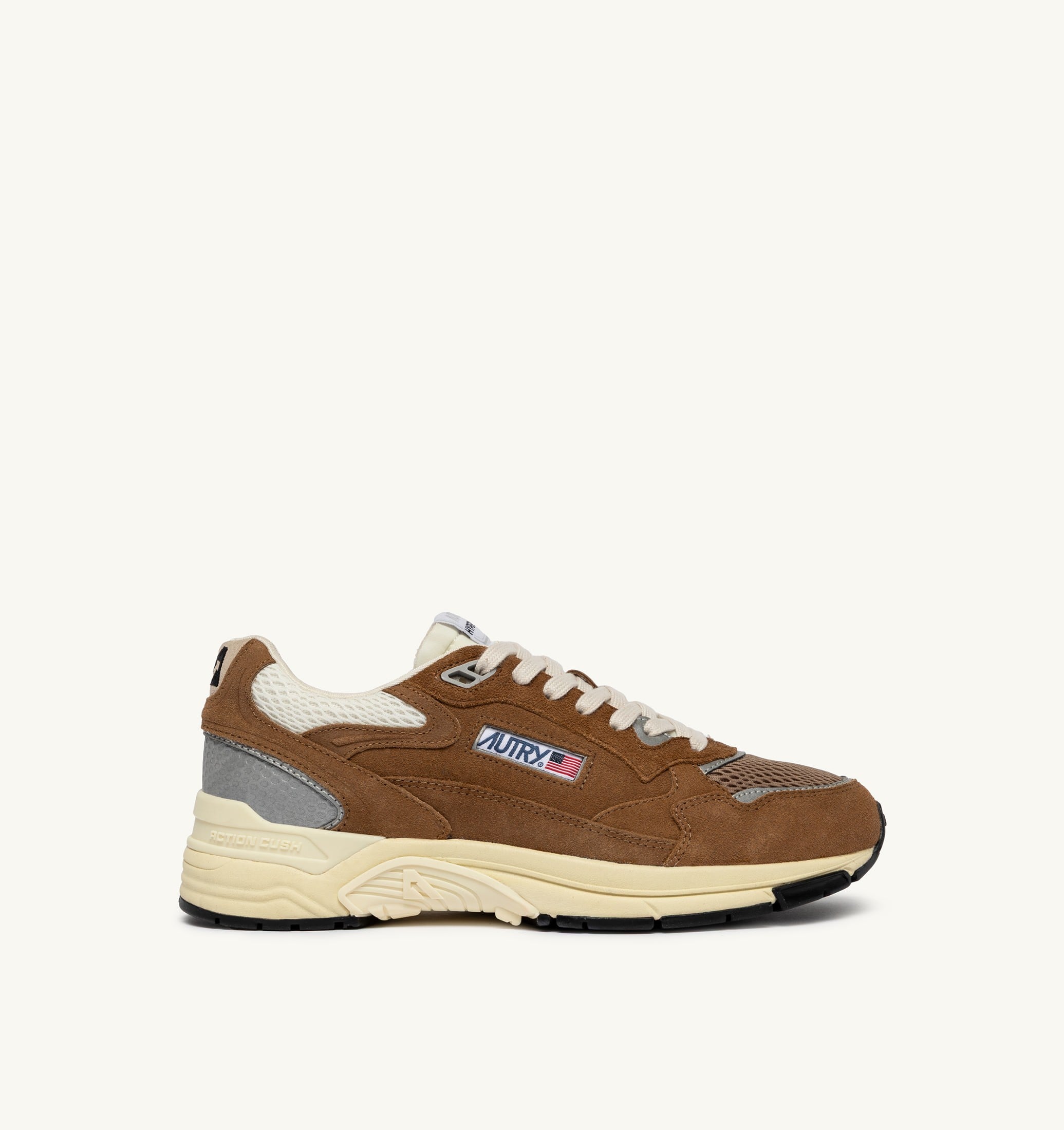 BASKETS HYPERWAY EN MESH ET DAIM CIGAR ET ARGENT