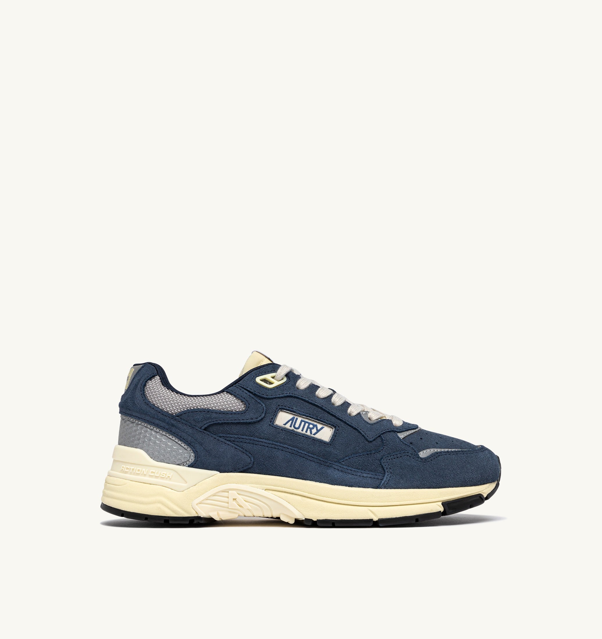 BASKETS HYPERWAY EN MESH ET DAIM DENIM ET ARGENT