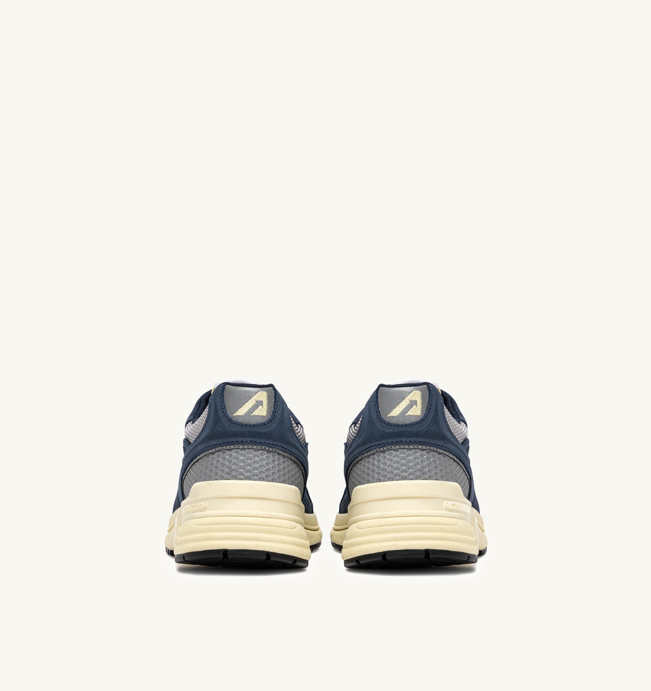 BASKETS HYPERWAY EN MESH ET DAIM DENIM ET ARGENT