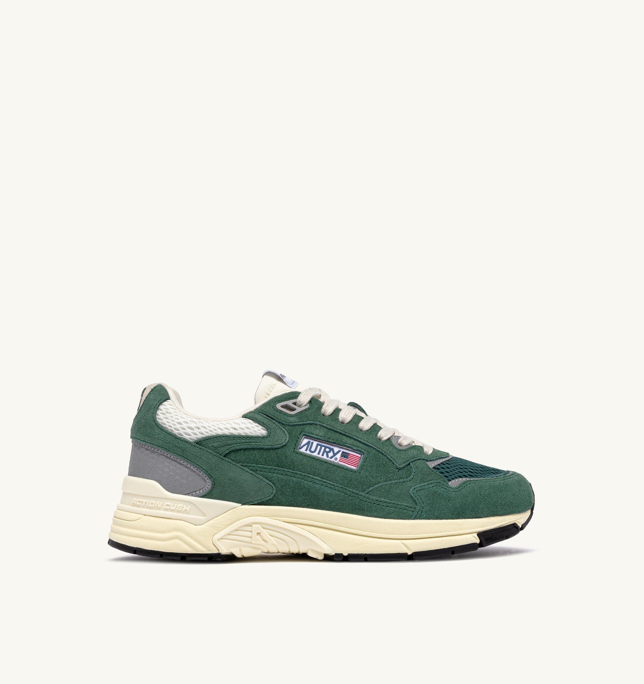 BASKETS HYPERWAY EN MESH ET DAIM MALACHITE ET ARGENT