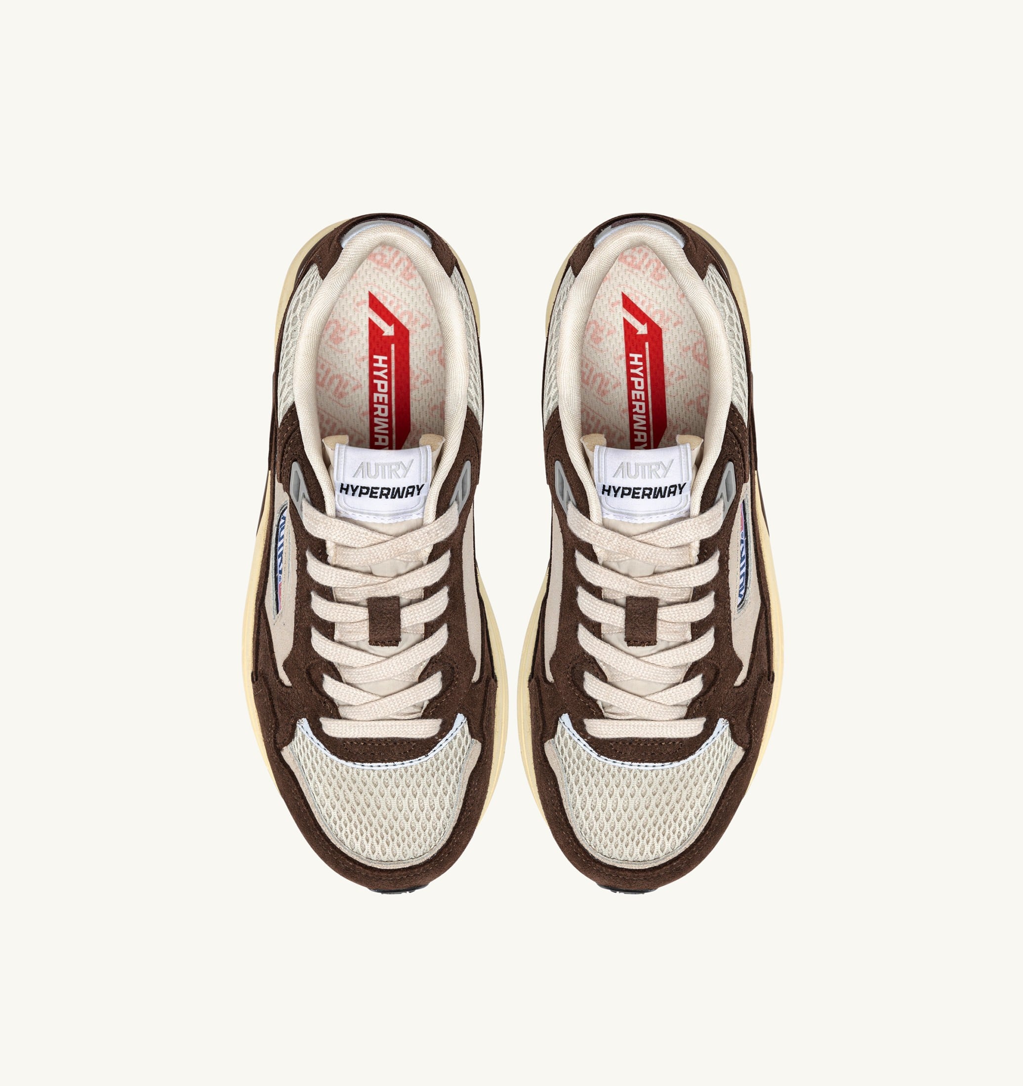 BASKETS HYPERWAY EN MESH ET DAIM SAND ET TERRACOTTA