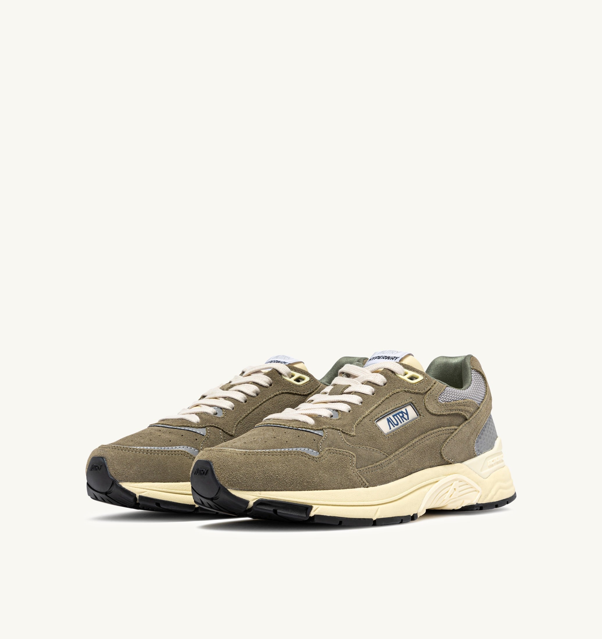 BASKETS HYPERWAY EN MESH ET DAIM THYM ET ARGENT