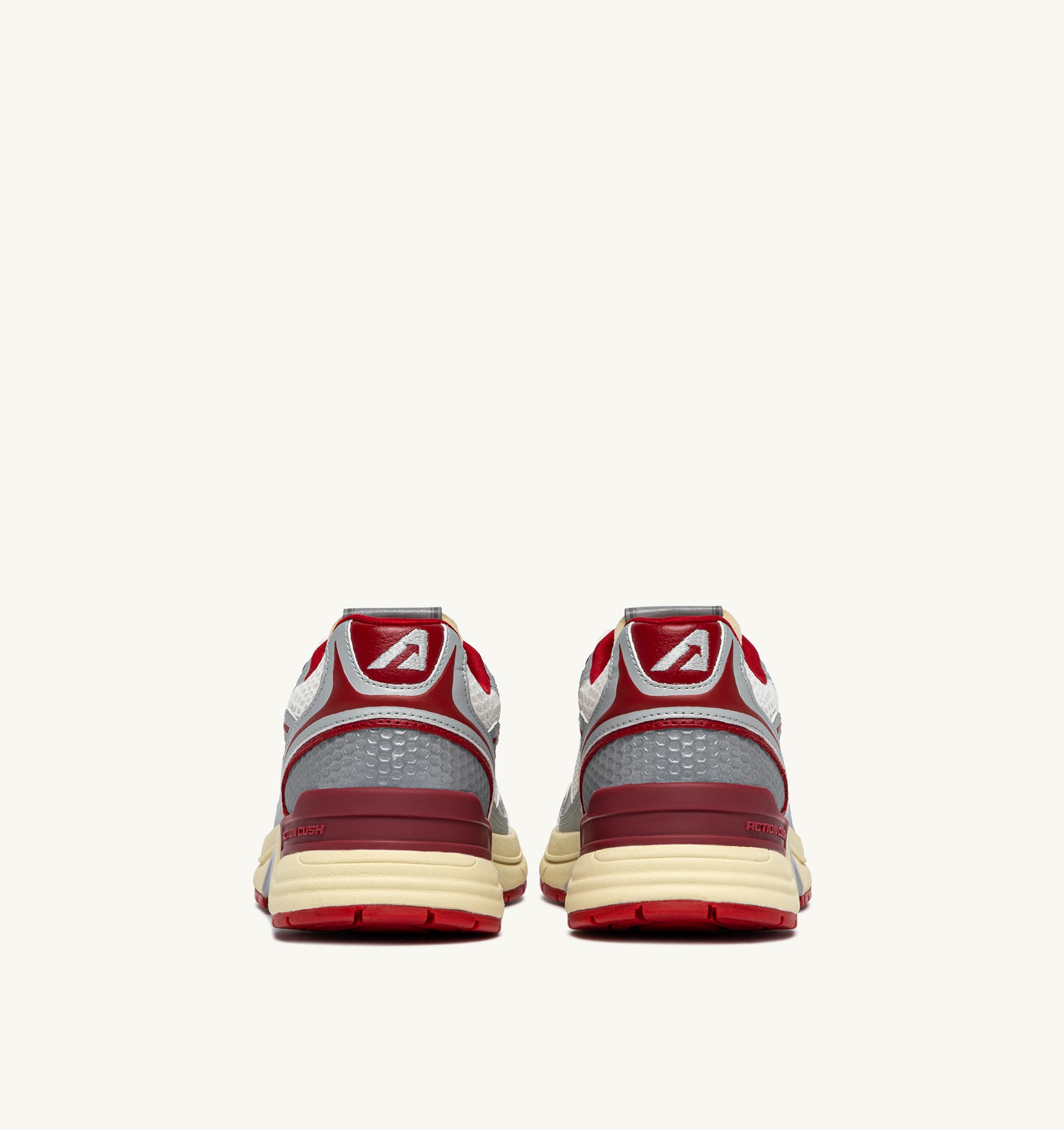BASKETS HYPERWAY EN CUIR SYNTHÉTIQUE ET MESH BLANC ARGENT ET ROUGE