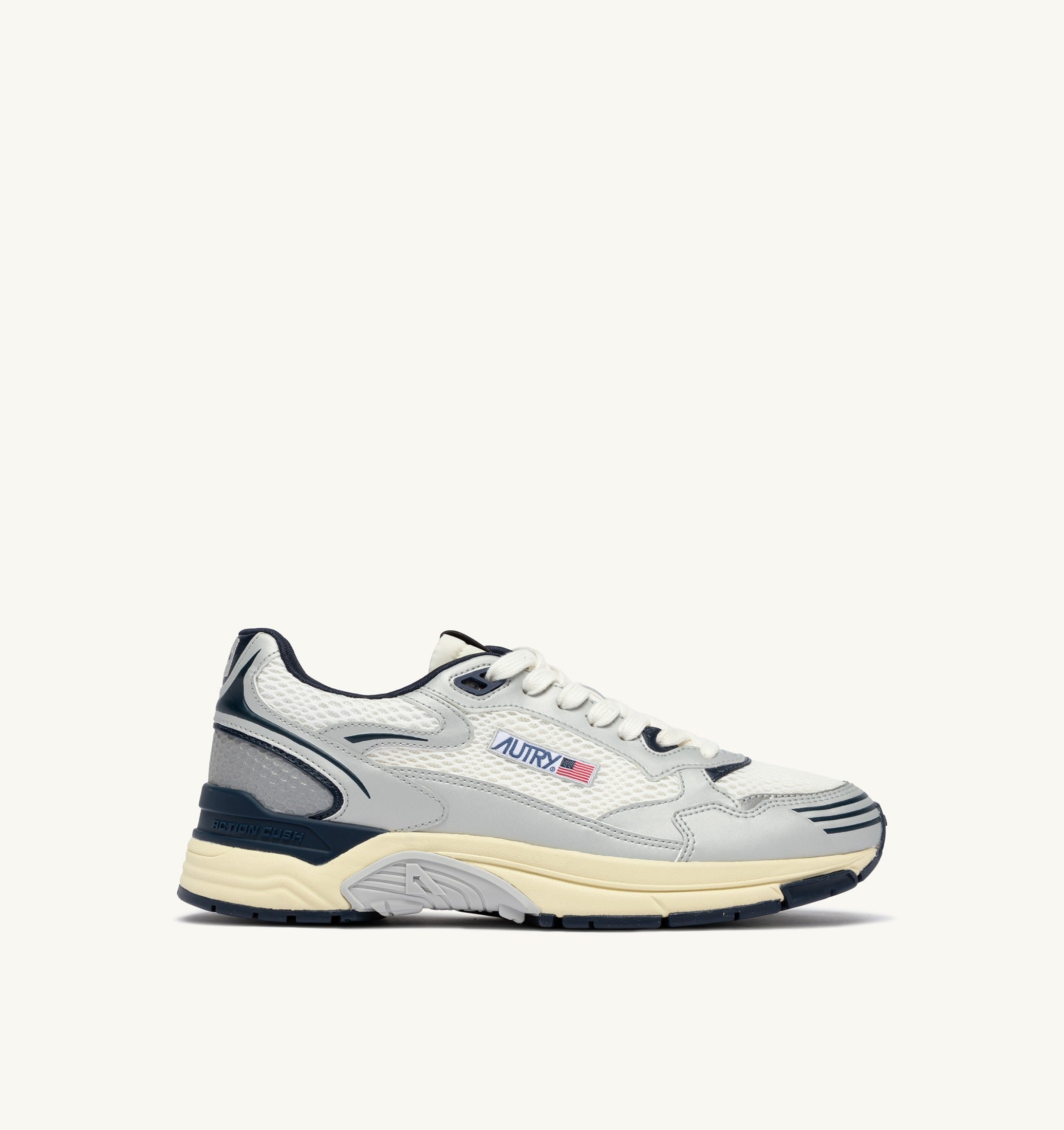 BASKETS HYPERWAY EN CUIR SYNTHÉTIQUE ET MESH BLANC ARGENT ET SPACE