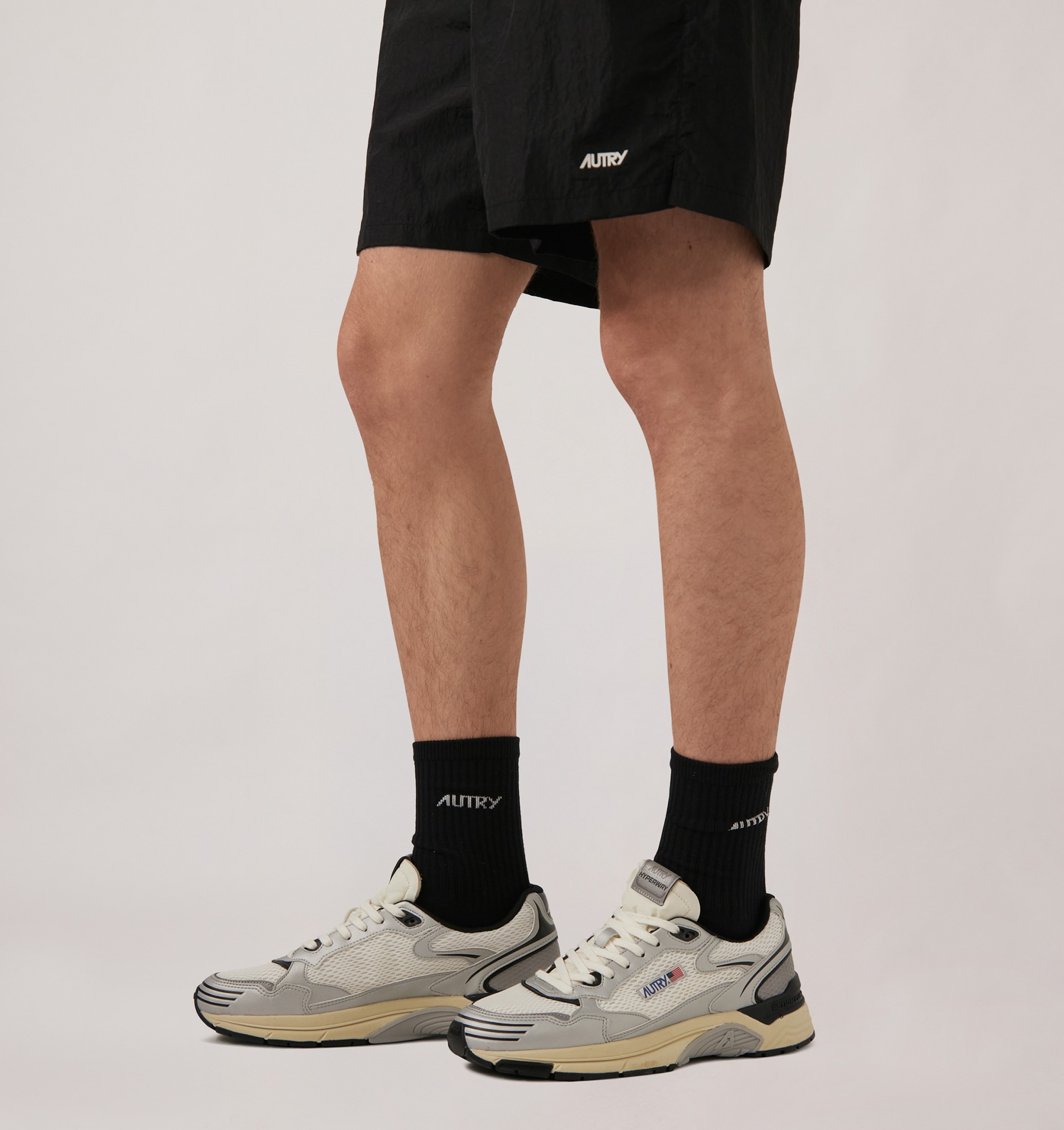 BASKETS HYPERWAY EN CUIR SYNTHÉTIQUE ET MESH BLANC ARGENT ET SPACE