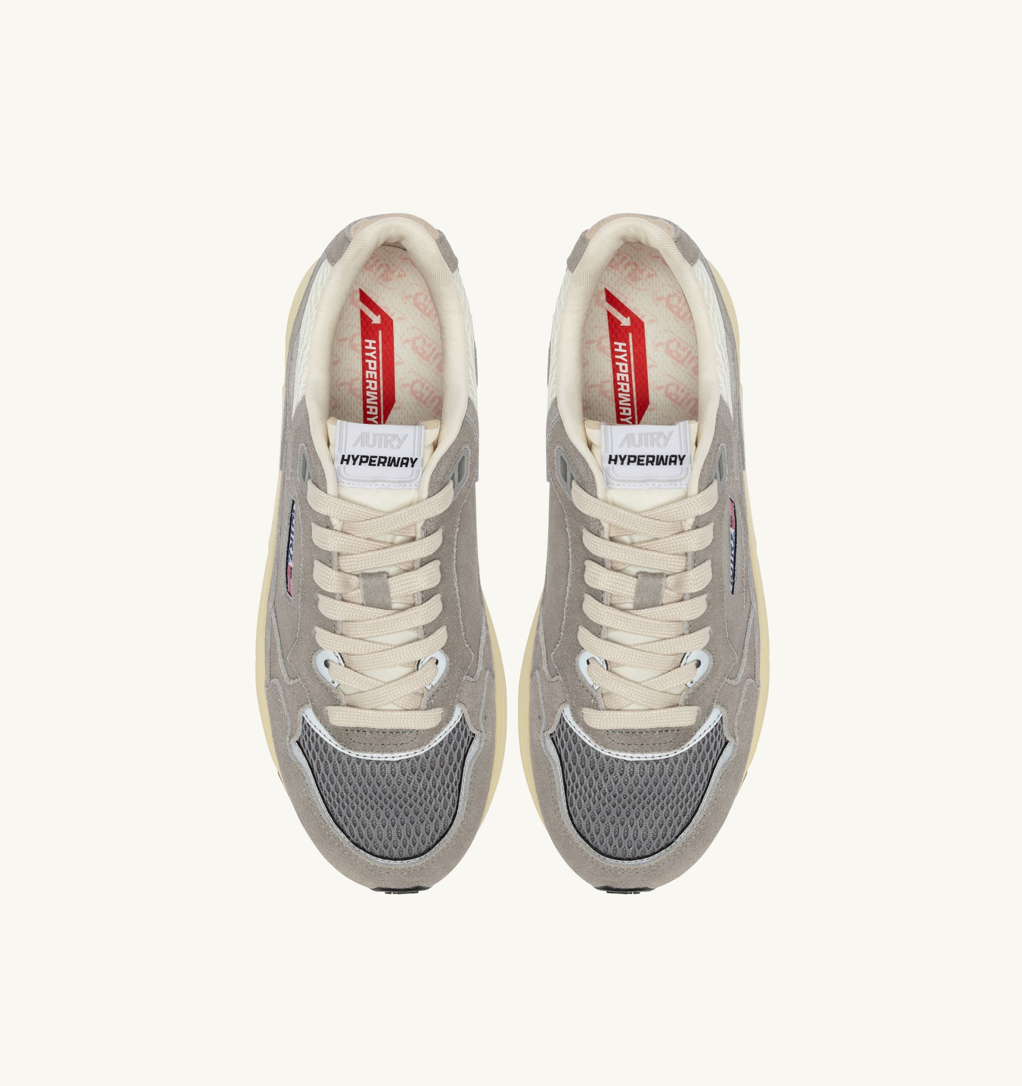BASKETS HYPERWAY EN DAIM ET MESH MARSHMALLOW ET PLOMB