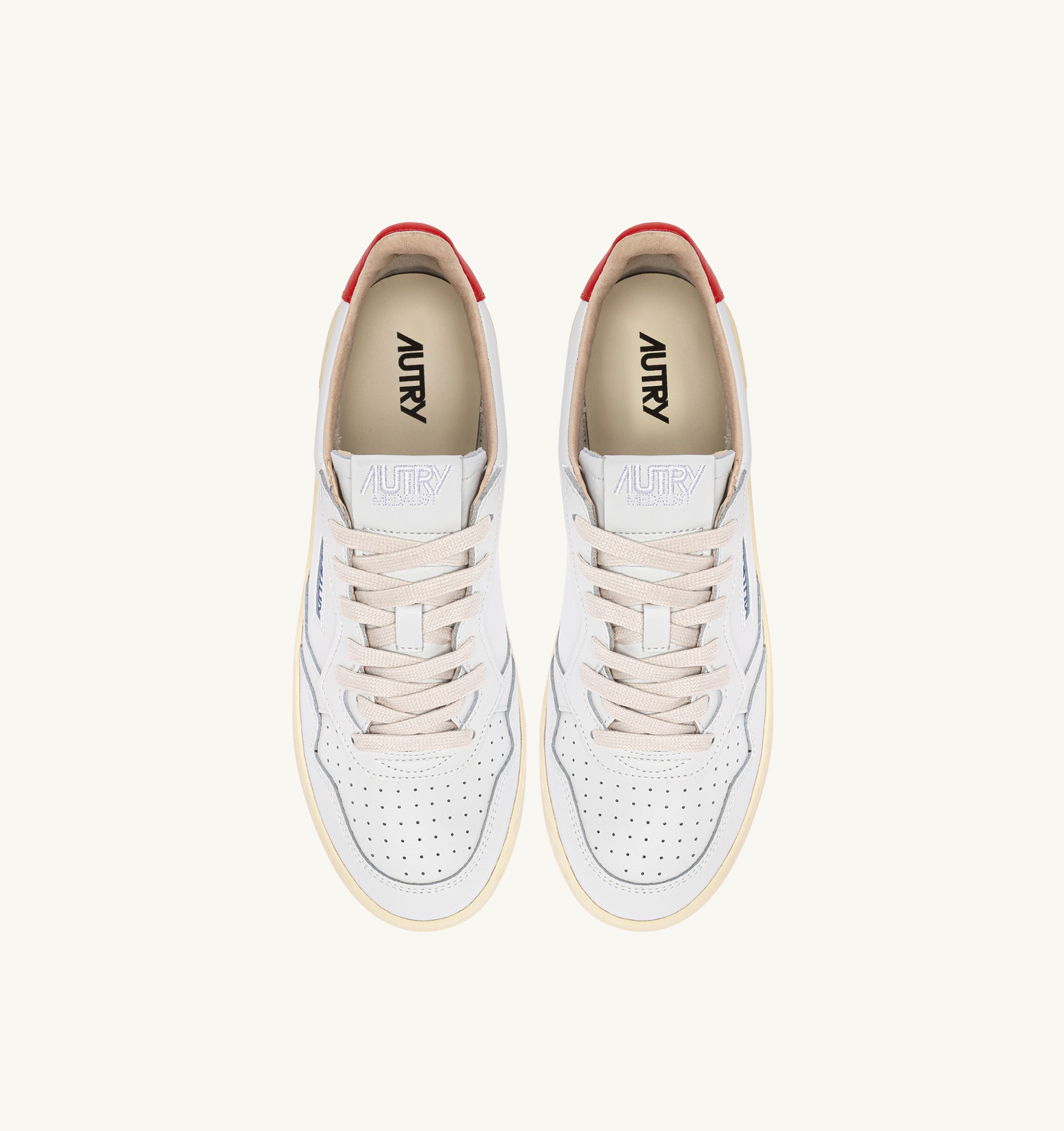 BASKETS MEDALIST LOW EN CUIR BLANC ET SPICY ORANGE