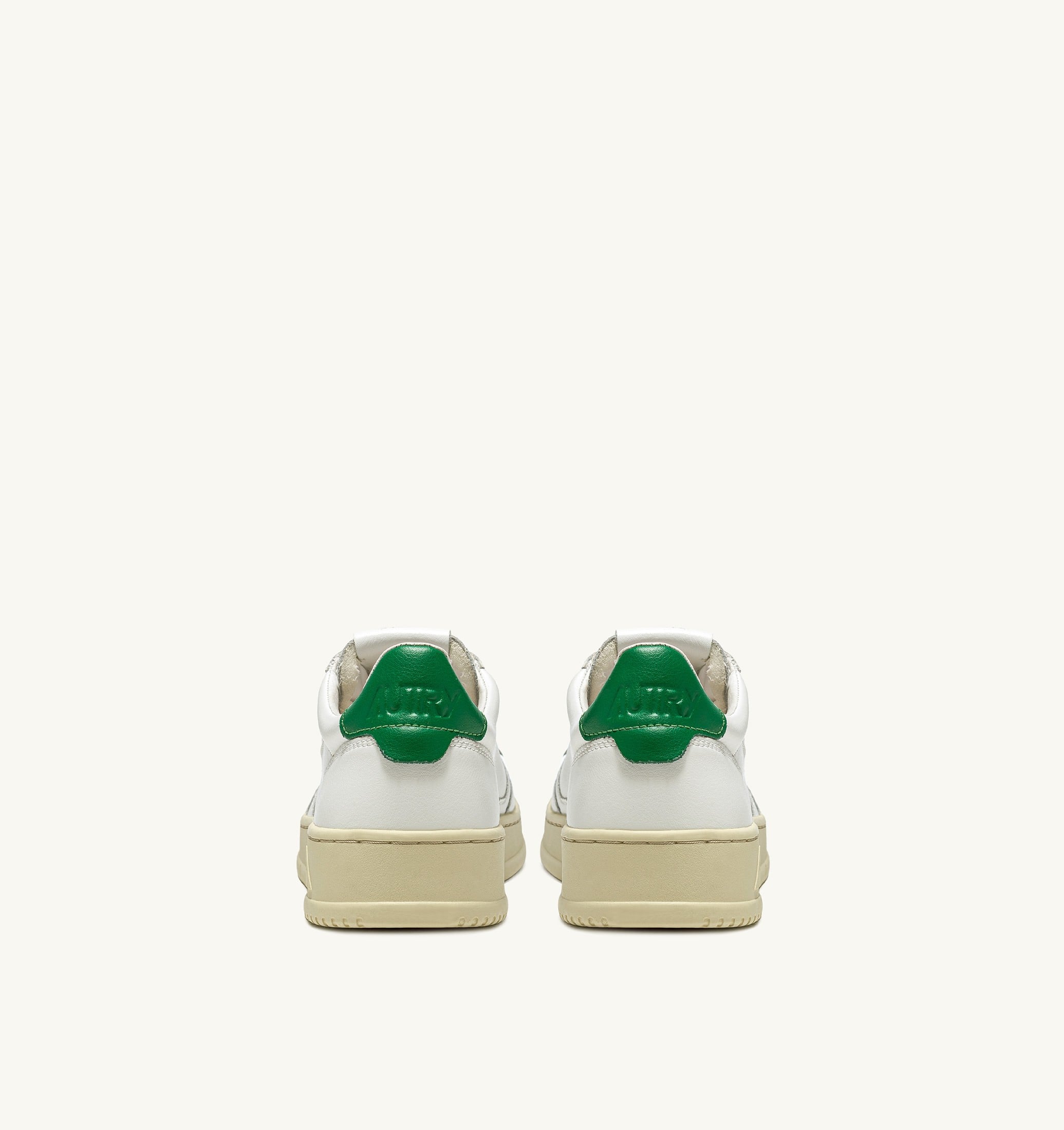 BASKETS MEDALIST LOW EN CUIR BLANC ET VERT