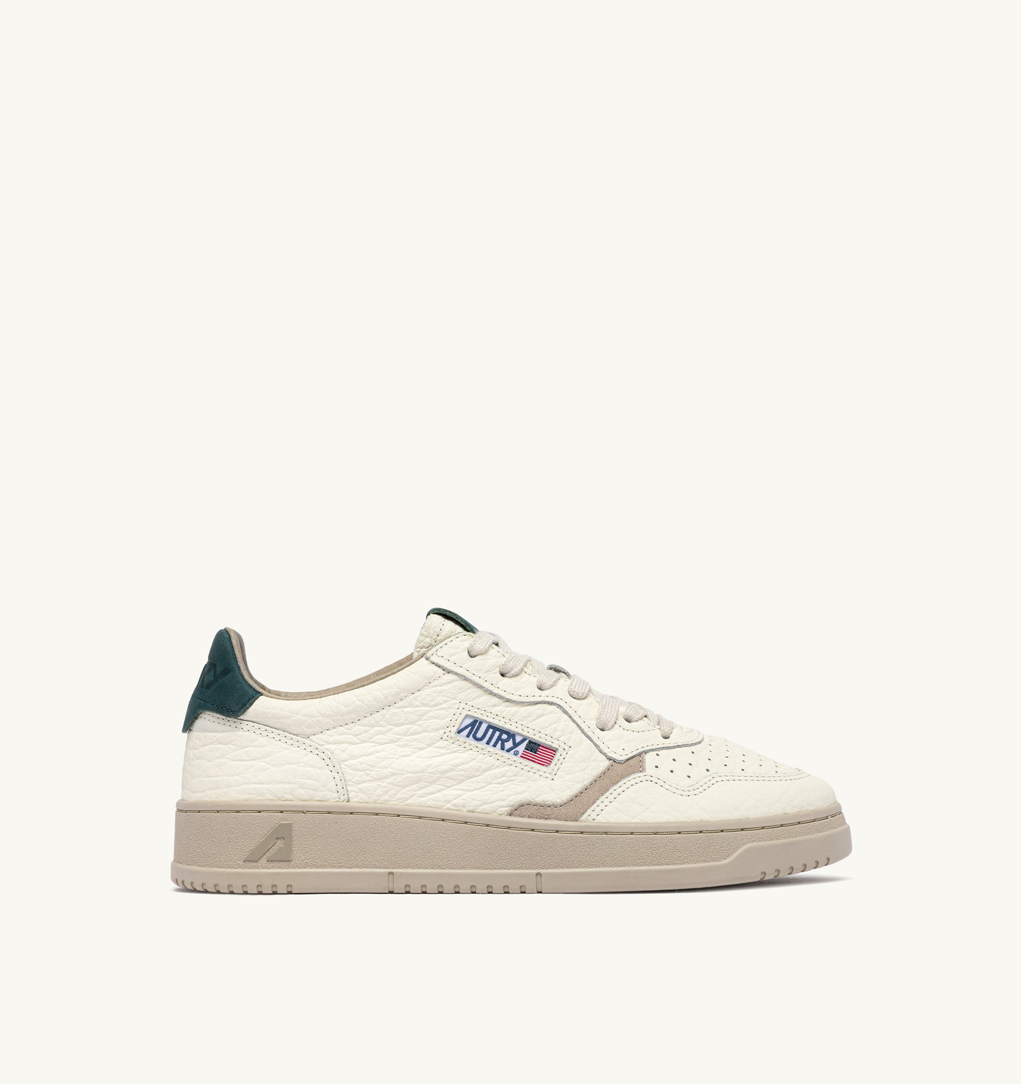 BASKETS MEDALIST LOW EN CUIR FEATHER GRAY ET DARK SEA