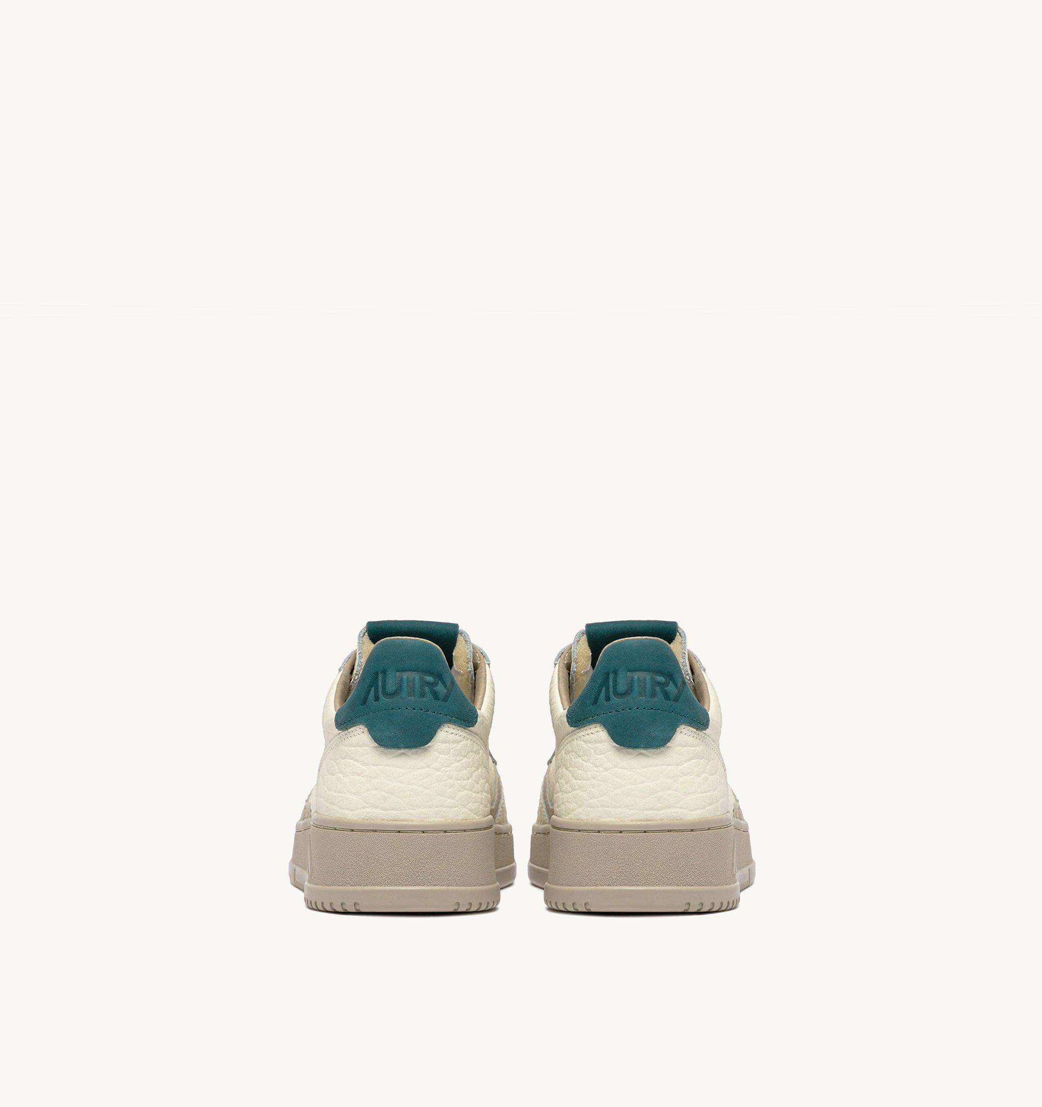 BASKETS MEDALIST LOW EN CUIR FEATHER GRAY ET DARK SEA