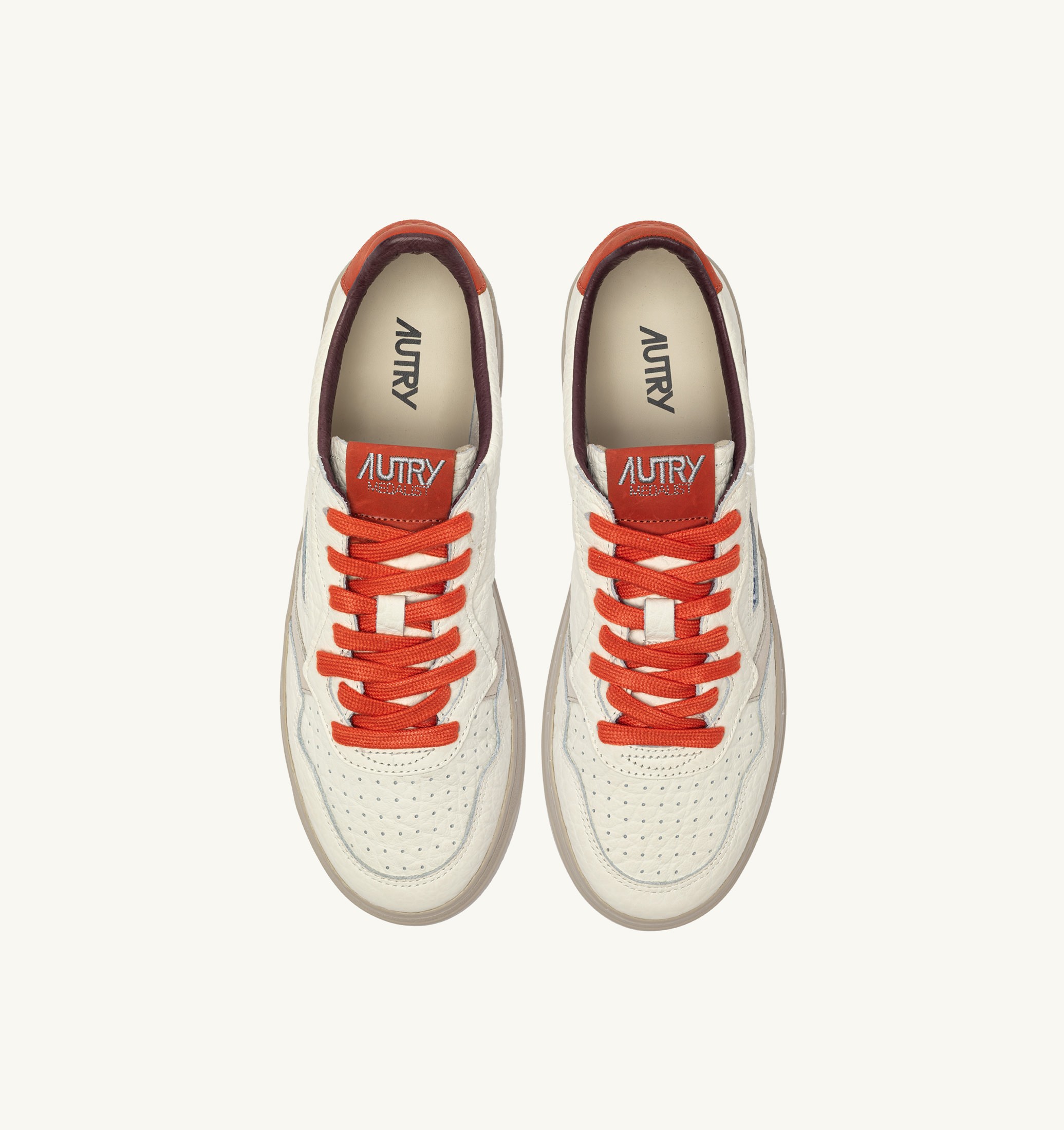 BASKETS MEDALIST LOW EN CUIR SAND ET PUMPKIN
