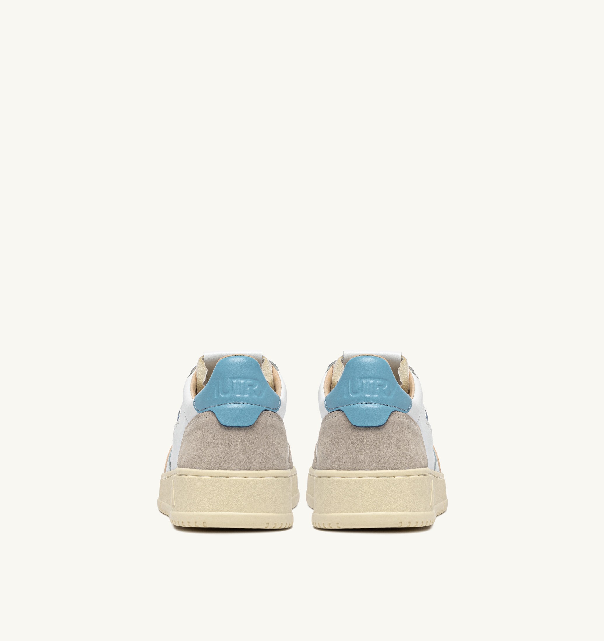BASKETS MEDALIST LOW EN DAIM ET CUIR BLANC ET FORGET ME NOT