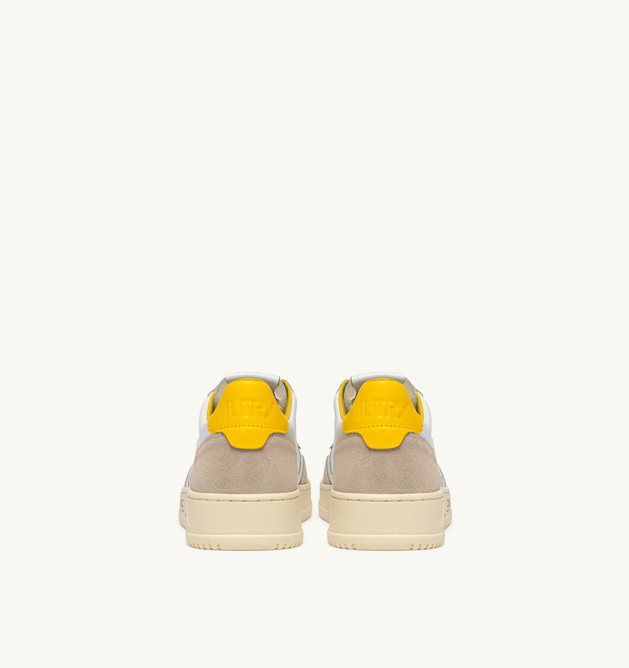 BASKETS MEDALIST LOW EN DAIM ET CUIR BLANC ET SLICKER