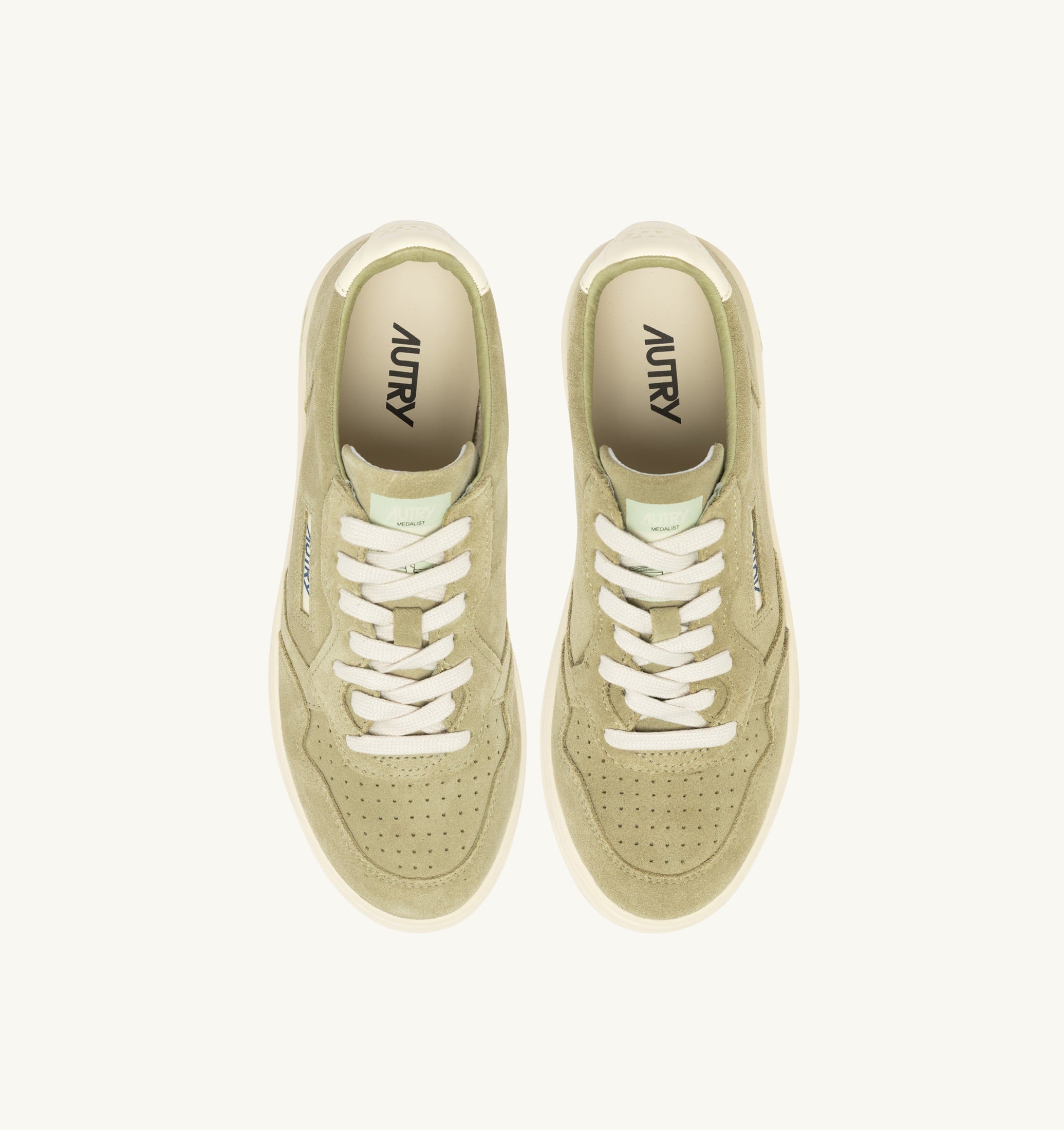 BASKETS MEDALIST LOW EN DAIM GRAY GREEN ET BLANC