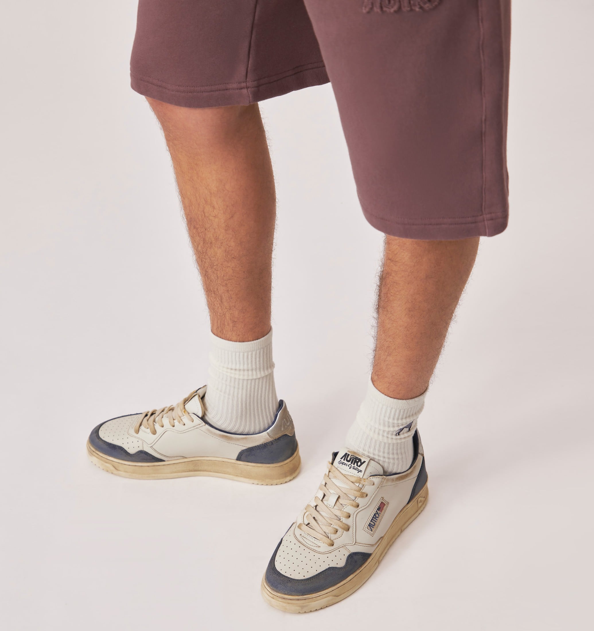 BASKETS MEDALIST LOW SUPER VINTAGE EN CUIR ET DAIM COLORIS SPACE BLUE ET SILVER