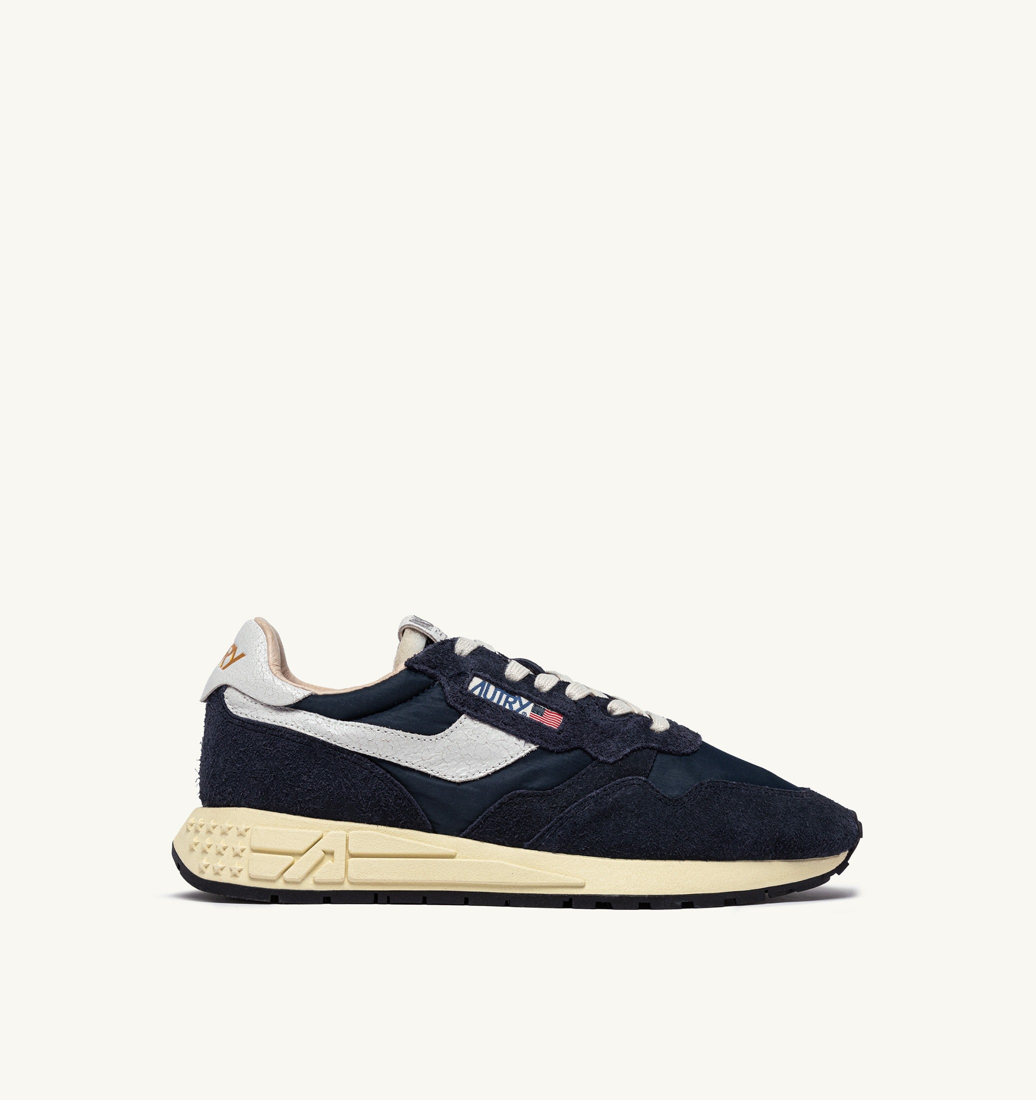 BASKETS REELWIND LOW EN NYLON ET DAIM BLUE SPACE ET BLANC