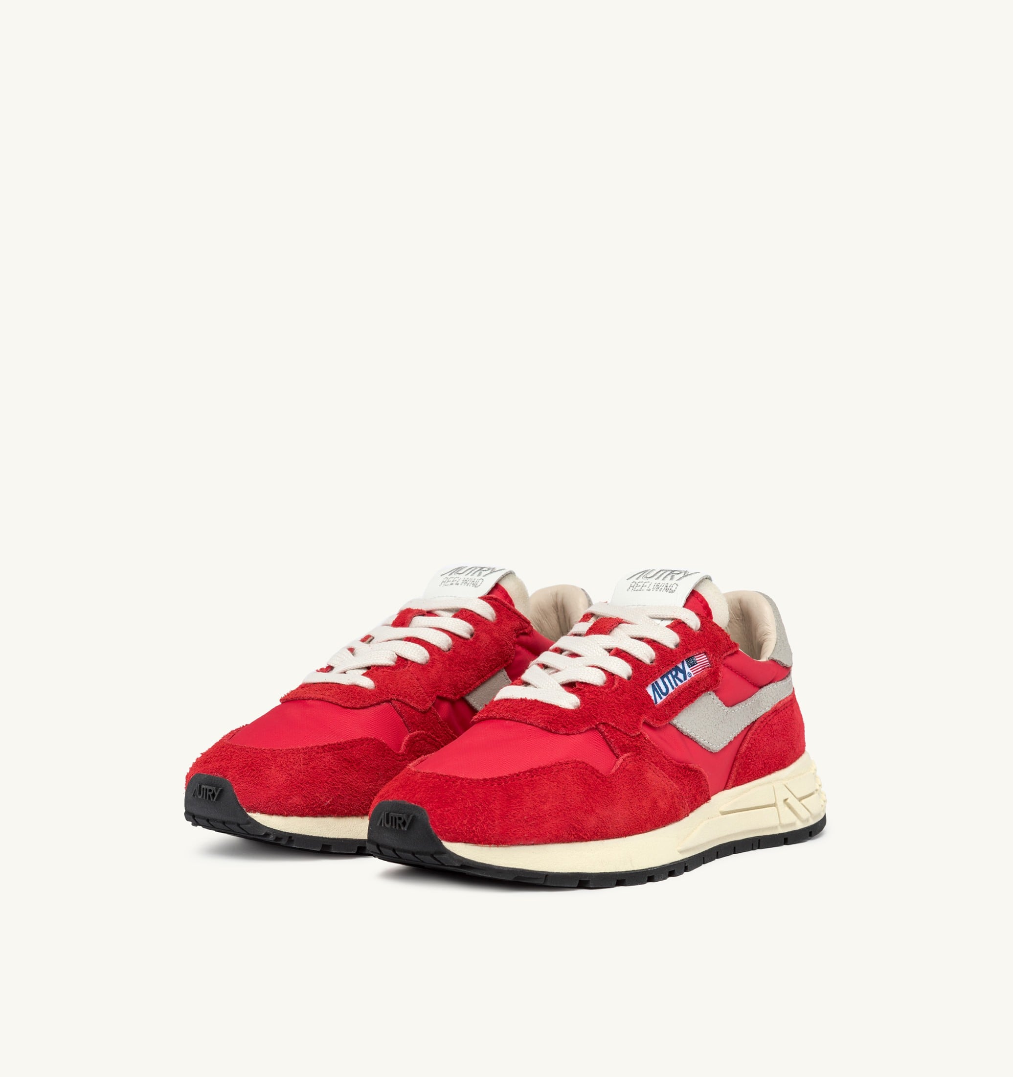 BASKETS REELWIND LOW EN NYLON ET DAIM ROUGE