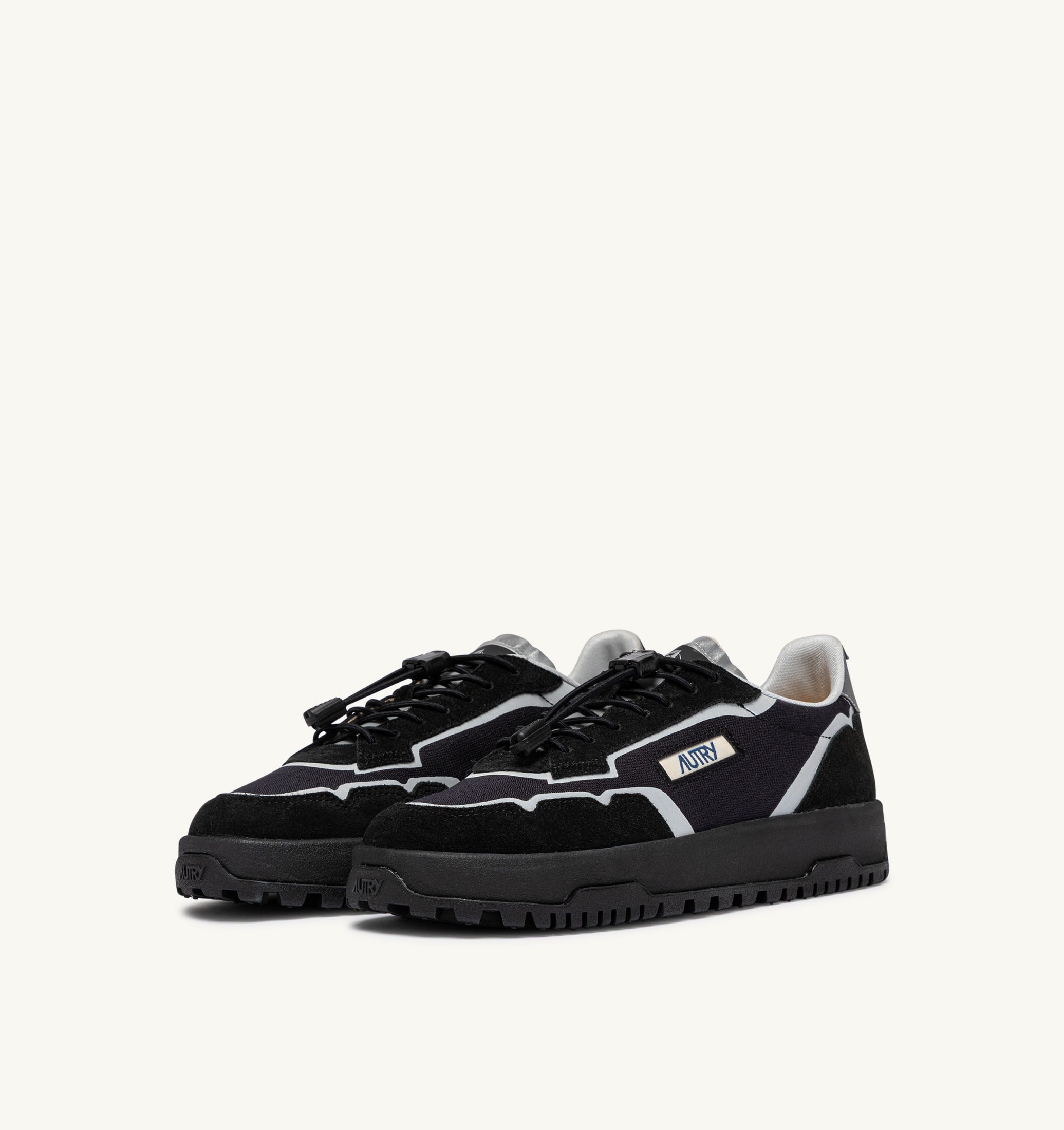 BASKETS WILDPACE LOW EN NYLON RIPSTOP ET DAIM NOIR ET ARGENT