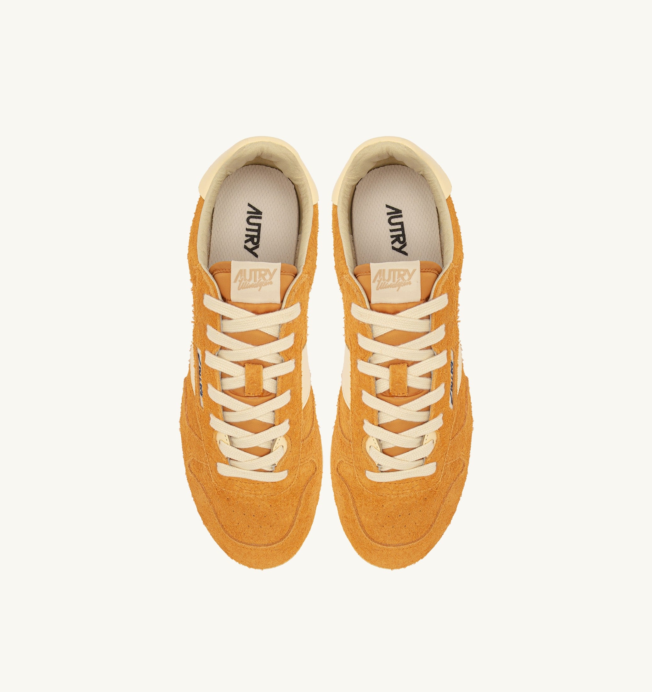 BASKETS WINDSPIN EN DAIM ET CUIR CADMIUM ET RUTABAGA