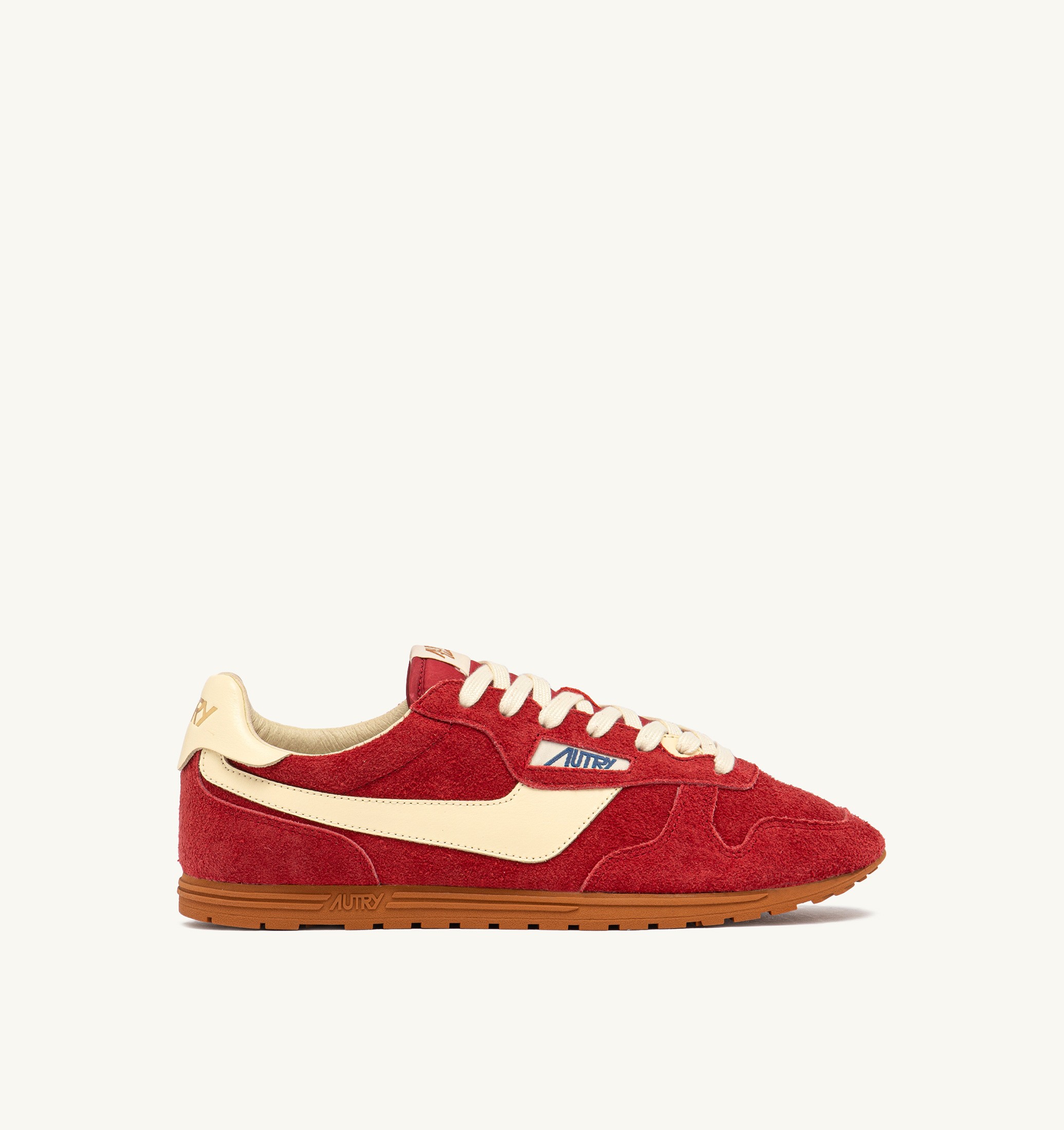 BASKETS WINDSPIN EN DAIM ET CUIR IMPERIAL RED ET RUTABAGA